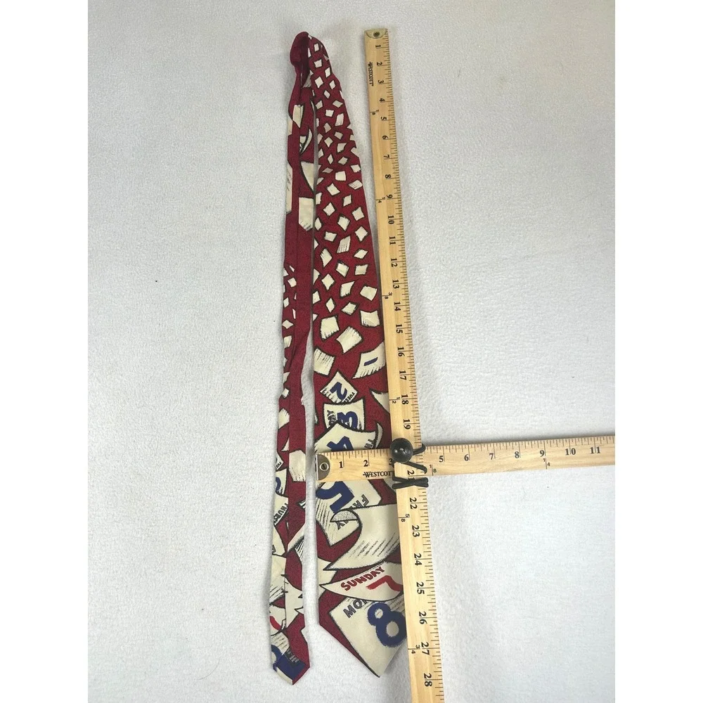 The Beatles Necktie Mens OS Red Eight Days A Week Novelty Graphic Print Tie